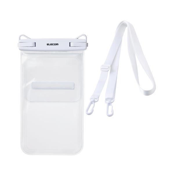エレコム スマホ 防水ケース 水中 操作不可 IPX8 6.9インチ以下のスマートフォン ホワイト ...