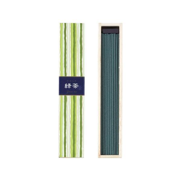 日本香堂 かゆらぎ 緑茶 スティック 40本入 お香 インセンス 香立付