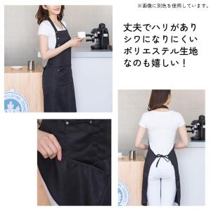エプロン おしゃれ ブラウン 無地 撥水加工 ...の詳細画像3