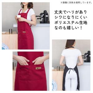 エプロン レッド おしゃれ 無地 撥水加工 シ...の詳細画像3