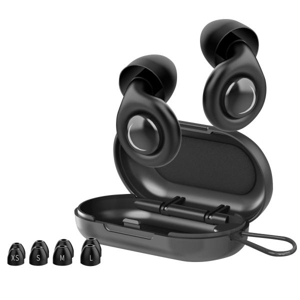 耳栓 睡眠用 高遮音性 騒音32dB低減 イヤーキャップ4サイズ付属 柔らかいシリコン製 安眠 耳が...