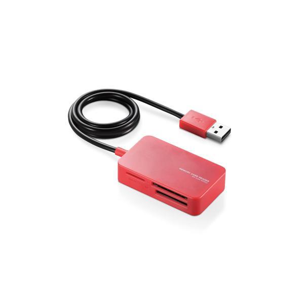 エレコム メモリリーダライタ SD+MS+CF対応 レッド MR-A39NRD