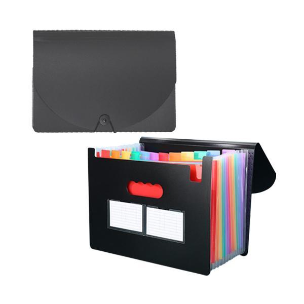 ドキュメントファイル 書類収納 A4 大容量 書類ケース ドキュメントスタンド 横型 自立 13ポケ...