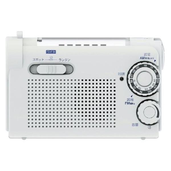 WINTECH 手回し充電ラジオライトKDR-108W ホワイト AMFM 乾電池・内蔵充電池手回し...