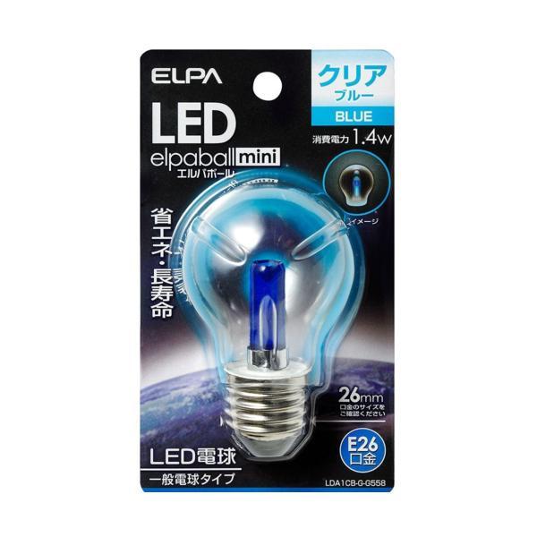 ELPA LED装飾電球 S形ミニ球タイプ E26 クリアブルー LDA1CB-G-G558