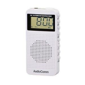 OHM コンパクトラジオ AM FM ポケットサイズ RAD-P390Z-W 送料無料｜bestone1