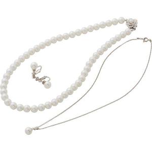 カンサイセレクション 花珠貝パール 3点セット ホワイト 29003W カンサイセレクション 花珠貝パール 3点セット ホワイト 29003W