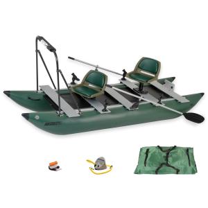 【並行輸入品】FoldCat 375fc ポンツーンボート「プロ」 Sea Eagle Green 375fc Inflatable FoldC