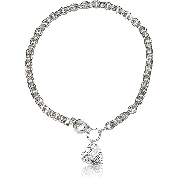 【並行輸入品】GUESS ベーシック クリスタル グラフィティ ハート トグルペンダントネックレス ...