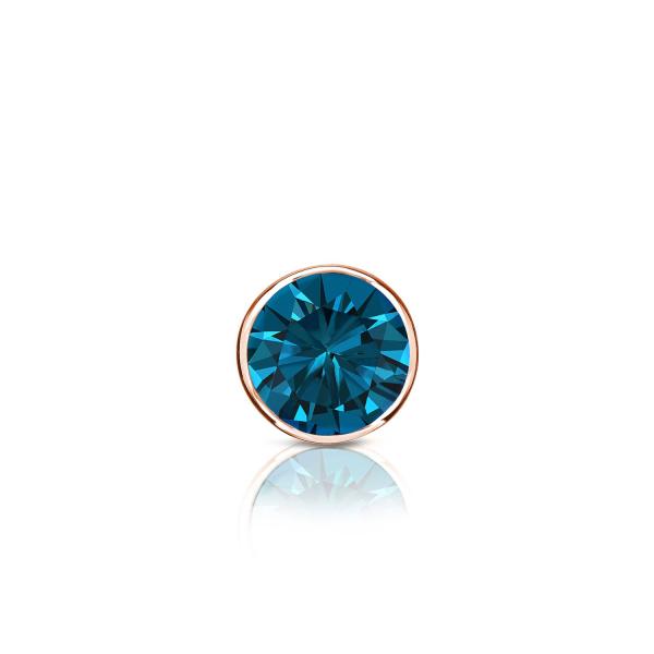 【並行輸入品】Diamond Wish 14Kローズゴールド ラウンドブルーダイヤモンド シングルス...