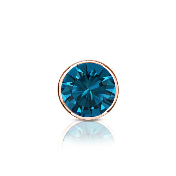 【並行輸入品】Diamond Wish 14Kローズゴールド ラウンドブルーダイヤモンド シングルス...