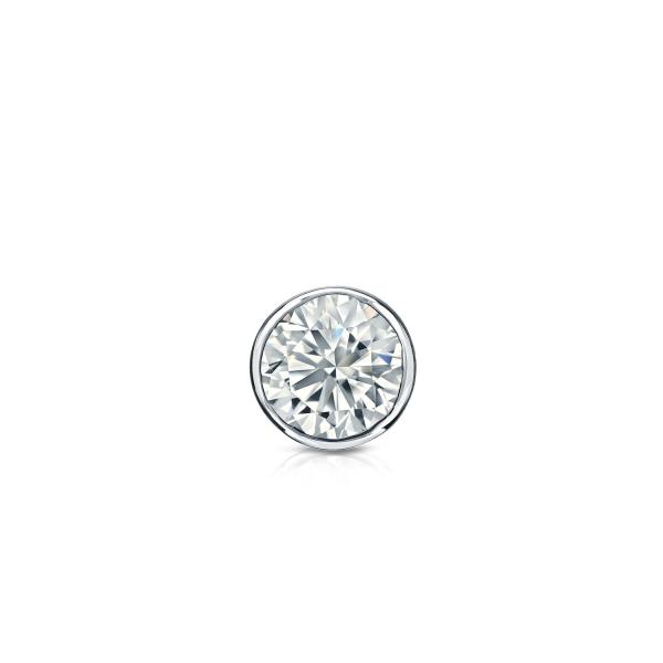 【並行輸入品】プラチナbezel setラウンドダイヤモンドメンズシングルスタッドイヤリング( 1?...