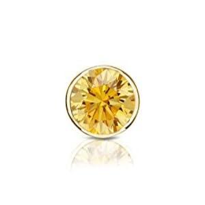 【並行輸入品】14k Yellow Gold Bezel set Round Yellow Diam...
