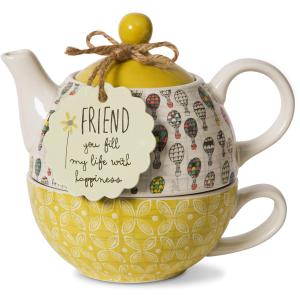 Pavilion Gift Company Friend Ceramic Teapot and Cup for One, 440m 並行輸入品｜bestshop-d