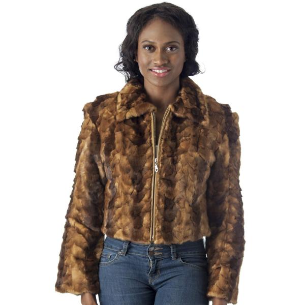 REED Women&apos;s Genuine Mink Fur Bomber Jacket  100% ...