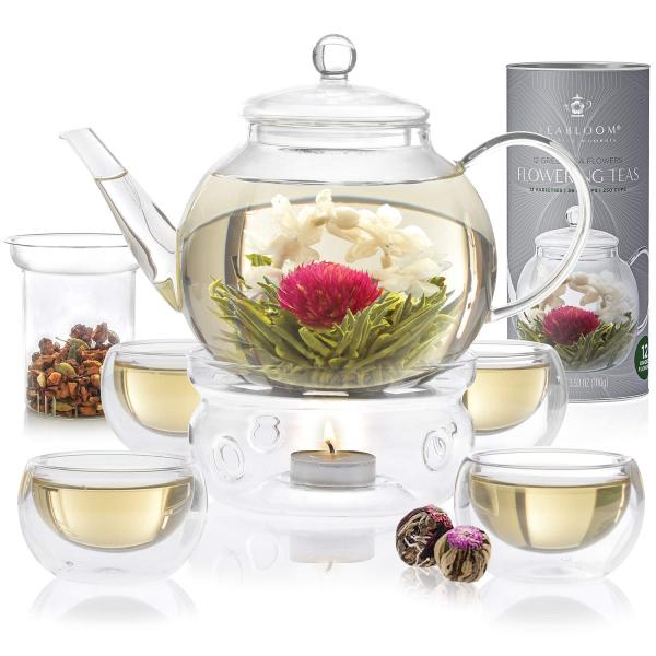 Teabloom Teapot Set Complete Tea Gift Set Clear Te...