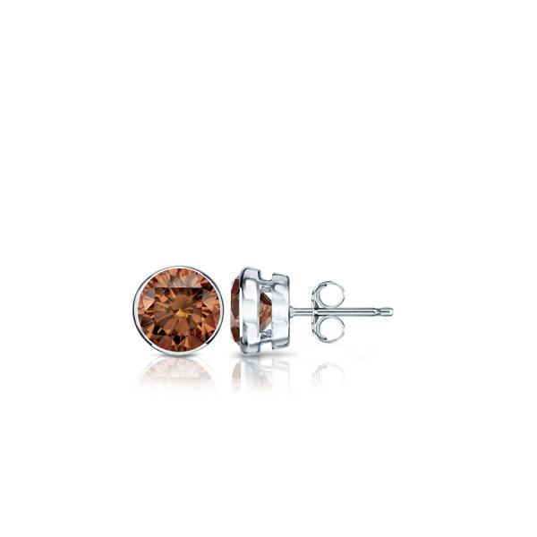 【並行輸入品】Diamond Wish 18k White Gold Round Brown Dia...