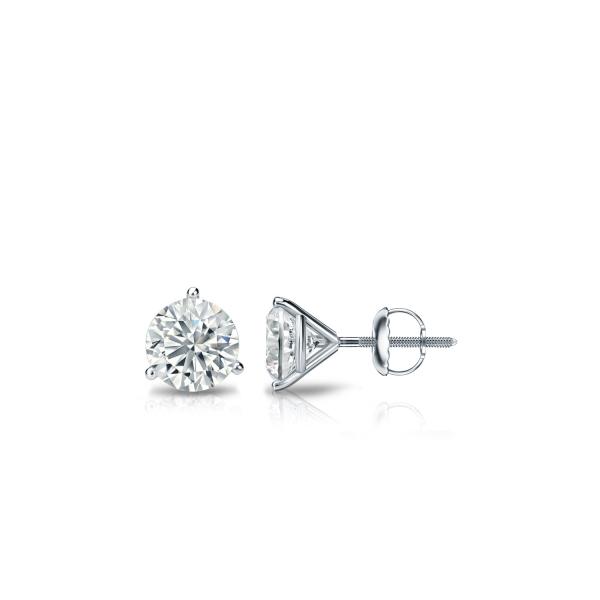 【並行輸入品】18?Kホワイトゴールド3 prong Martiniラウンドメンズダイヤモンドスタッ...
