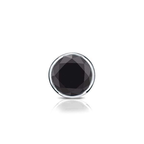 【並行輸入品】14?Kホワイトゴールドbezel setラウンドブラックダイヤモンドメンズシングルス...