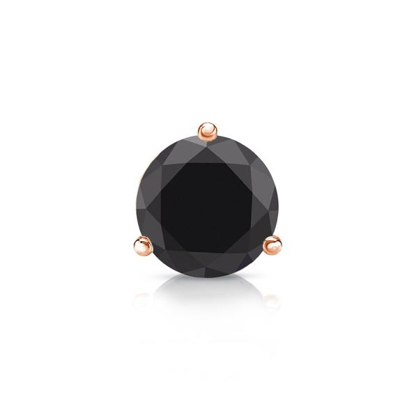 【並行輸入品】14?Kゴールド3 prong Martiniラウンドブラックダイヤモンドシングルスタ...