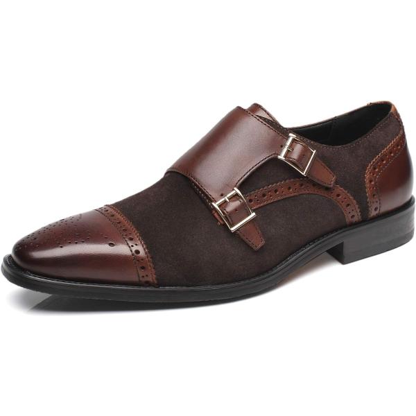 【並行輸入品】La Milano メンズ レザー ダブル モンク ストラップ ローファー US サイ...