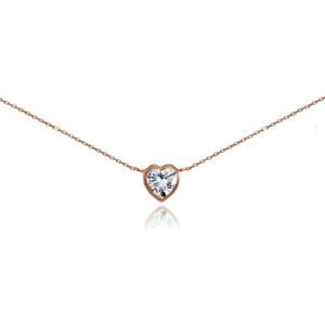 【並行輸入品】スターリングシルバーキュービックジルコニアbezel-set Heart Neckla...