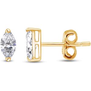 【並行輸入品】18 K Gold overスターリングシルバーMarquisカットホワイトキュービッ...