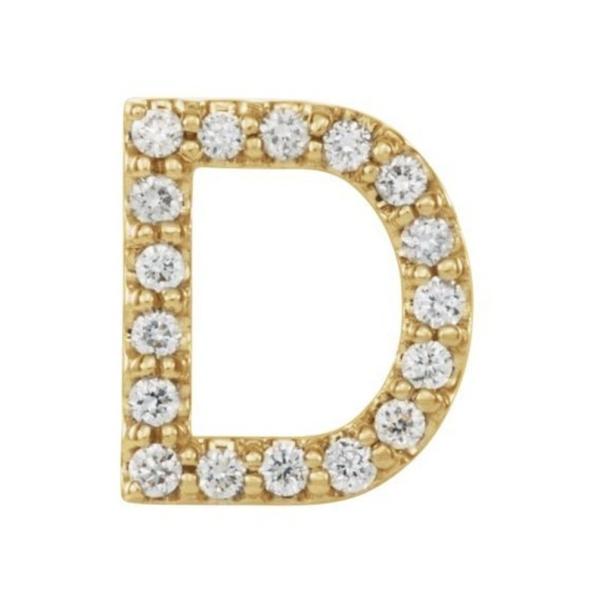 【並行輸入品】14k Yellow Gold Gold Diamond Letter 'D' Ini...
