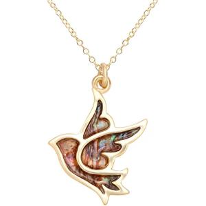 【並行輸入品】SENFAIハト鳥翼ペンダントネックレスロジウムメッキ　