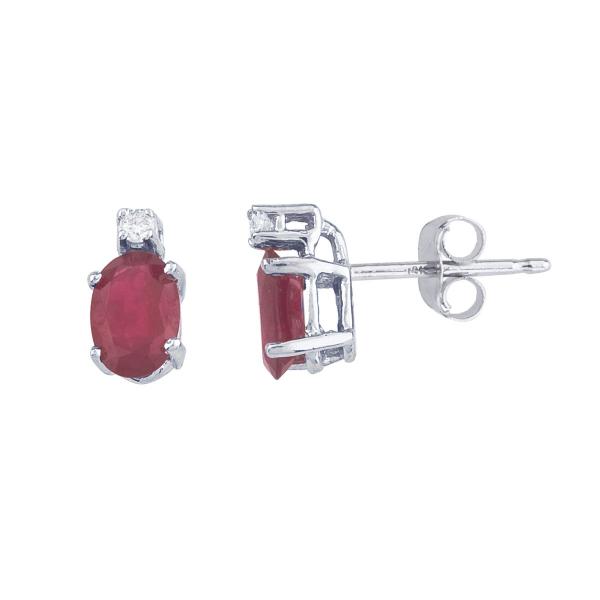 【並行輸入品】Lux Jewels 14Kホワイトゴールドスタッズ宝石とダイヤモンドイヤリング Je...