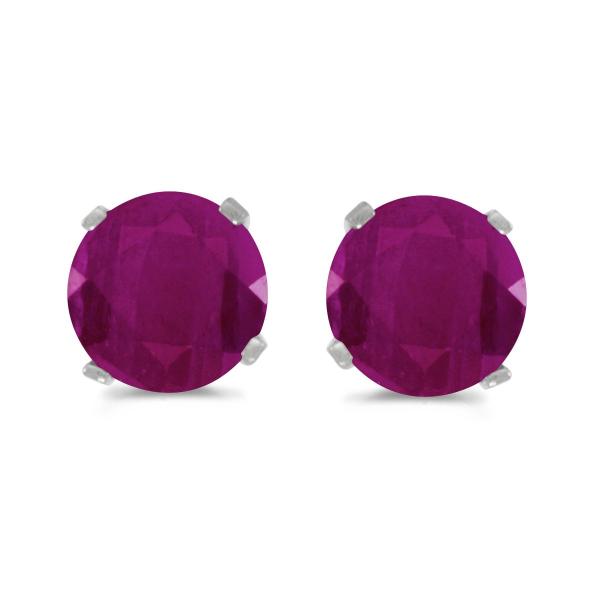 【並行輸入品】14?Kホワイトゴールド5?mmナチュラルラウンドスタッドイヤリング Jewels B...