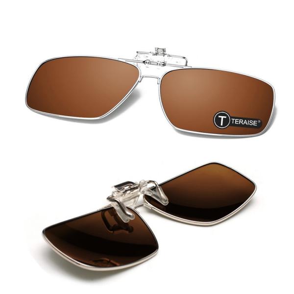 TERAISE 偏光クリップオンサングラス フリップアップ機能付き ドライビングスポーツに最適, ブ...