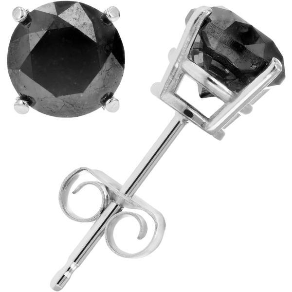 【並行輸入品】Vir Jewels 1 cttw Black Diamond Stud Earrin...