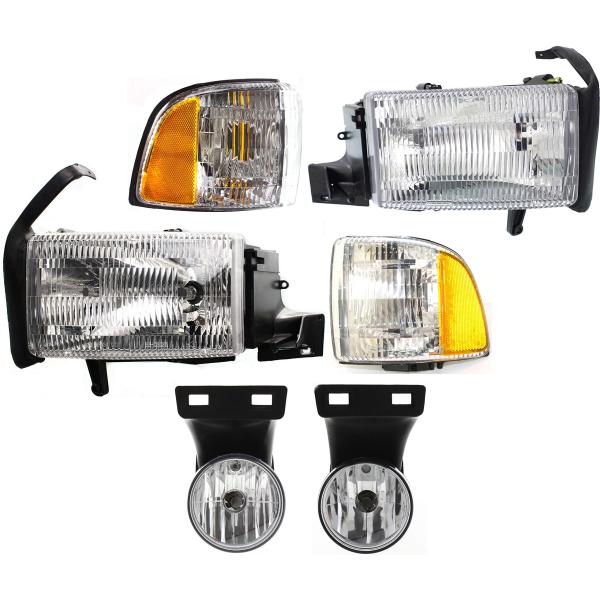 【並行輸入品】Garage Pro ヘッドライト6個セット 1999 2001 Dodge Ram ...