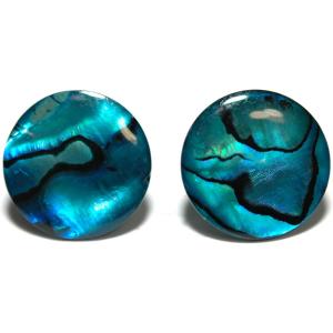 12mm (1/2inch) Dark Blue Abalone Paua Shell Stud Earrings (S090c)　並行輸入品