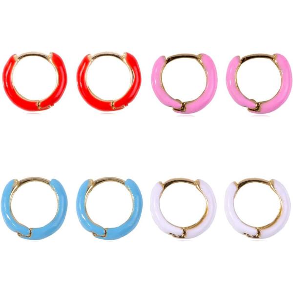 【並行輸入品】カラフル エナメル 銅 フープ イヤリング ボヘミア エナメル スモール ミニ ラウン...