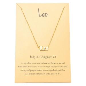 【並行輸入品】Zealmer Old English Letter Leo Necklace for Women Golden