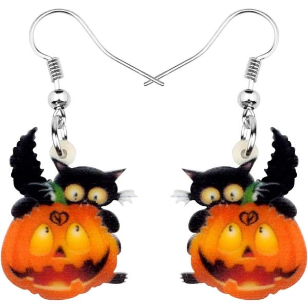 【並行輸入品】Bonsny ハロウィン 黒猫 パンプキンイヤリング ダングルドロップ ファッションジ...
