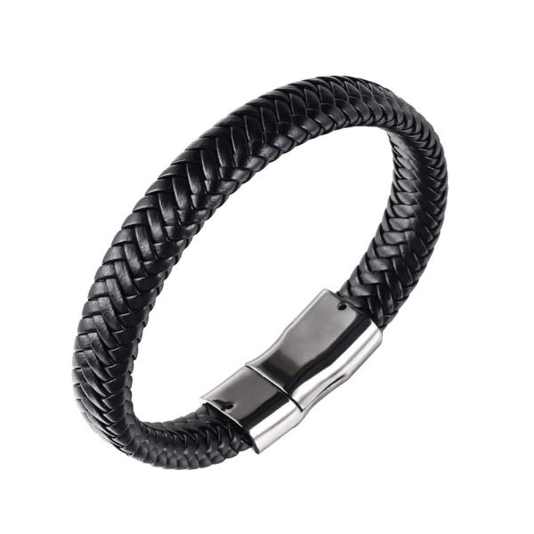 【並行輸入品】wpOP59NE Vintage Men Weave Faux Leather Bra...