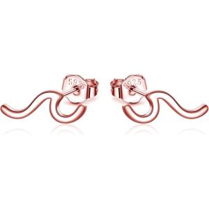 【並行輸入品】YFN Wave Earrings Rose Gold Plated Sterling...
