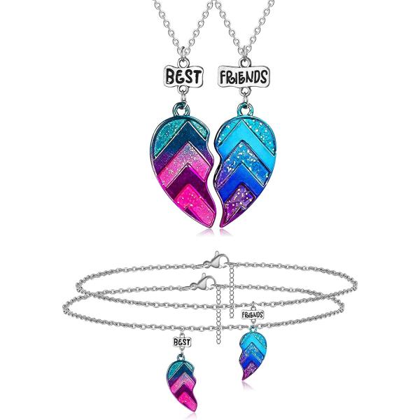 【並行輸入品】MJartoria BFF Necklace for 2-Split Heart Be...