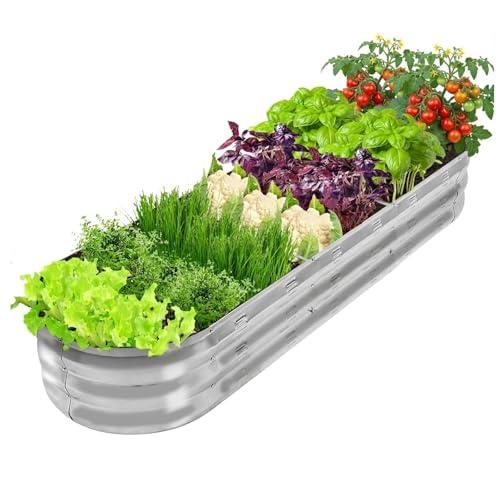 【並行輸入品】GADI 67インチ 亜鉛メッキ隆起ガーデンベッド、野菜や花用の金属製プランターボック...