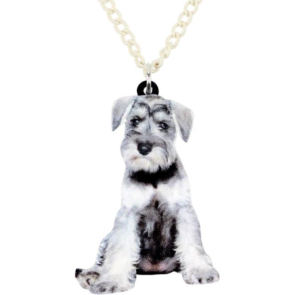 【並行輸入品】DOWAY アクリルチャーム かわいいミニシュナウザー ネックレス ドッグペンダント ...