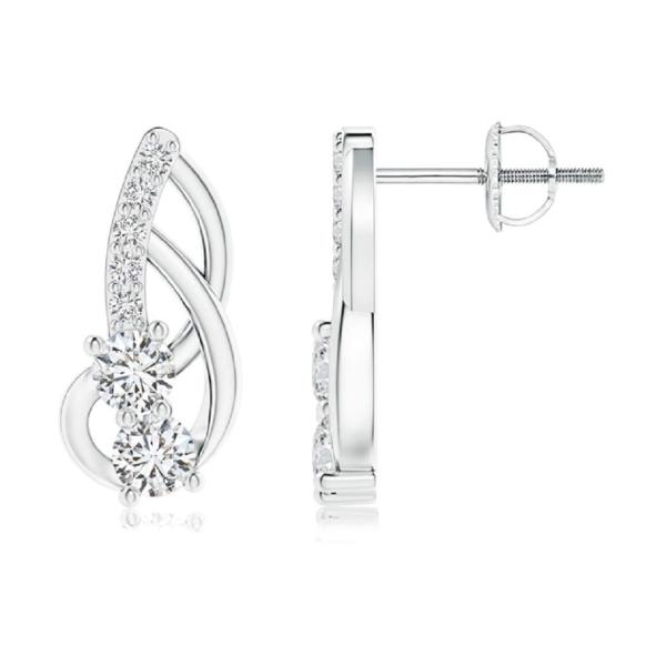 【並行輸入品】Eraa Jewel Earrings, 2.00ct Round Cut, Doub...
