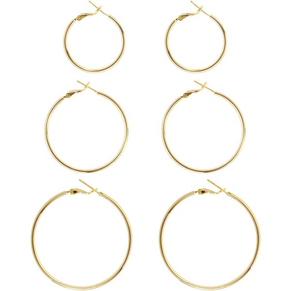 【並行輸入品】DAILY VIBES ビッグ14Kゴールドフープピアス レディース ファッション 低...
