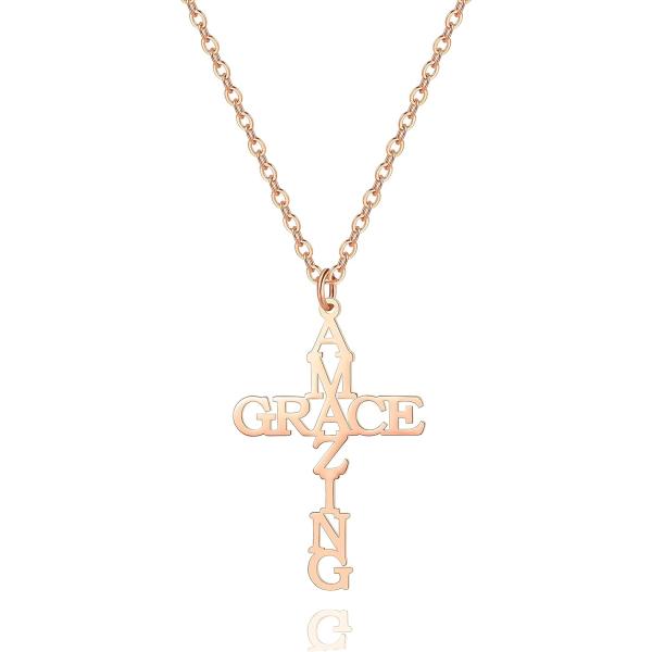 Amazing Grace クロスネックレス レディース 宗教ジュエリーネックレス　並行輸入品