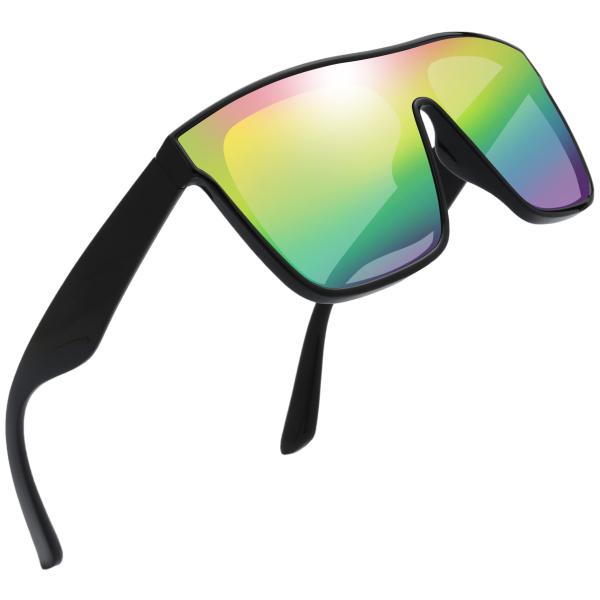 【並行輸入品】The Fresh 大型オーバーサイズファッションスクエアフラットトップサングラス  ...