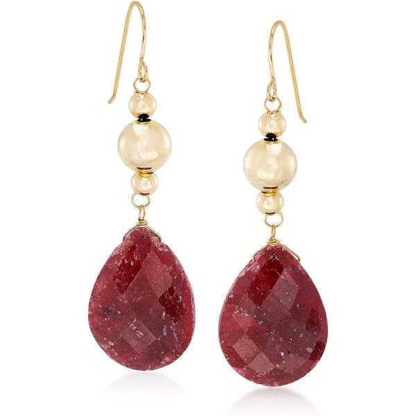 【並行輸入品】Ross-Simons レデイーズ 20.00 ct。 T.W. 14ktのルビーイヤ...