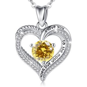 【並行輸入品】EUDORA スターリングシルバー誕生石ネックレス レディース I Love You to the Moon and Back 誕