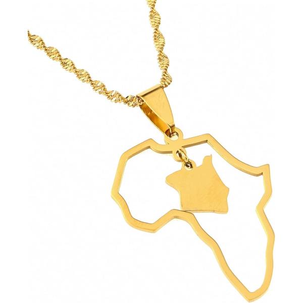 【並行輸入品】CB Gold Jewelry Outline Africa Kenya Map Pe...